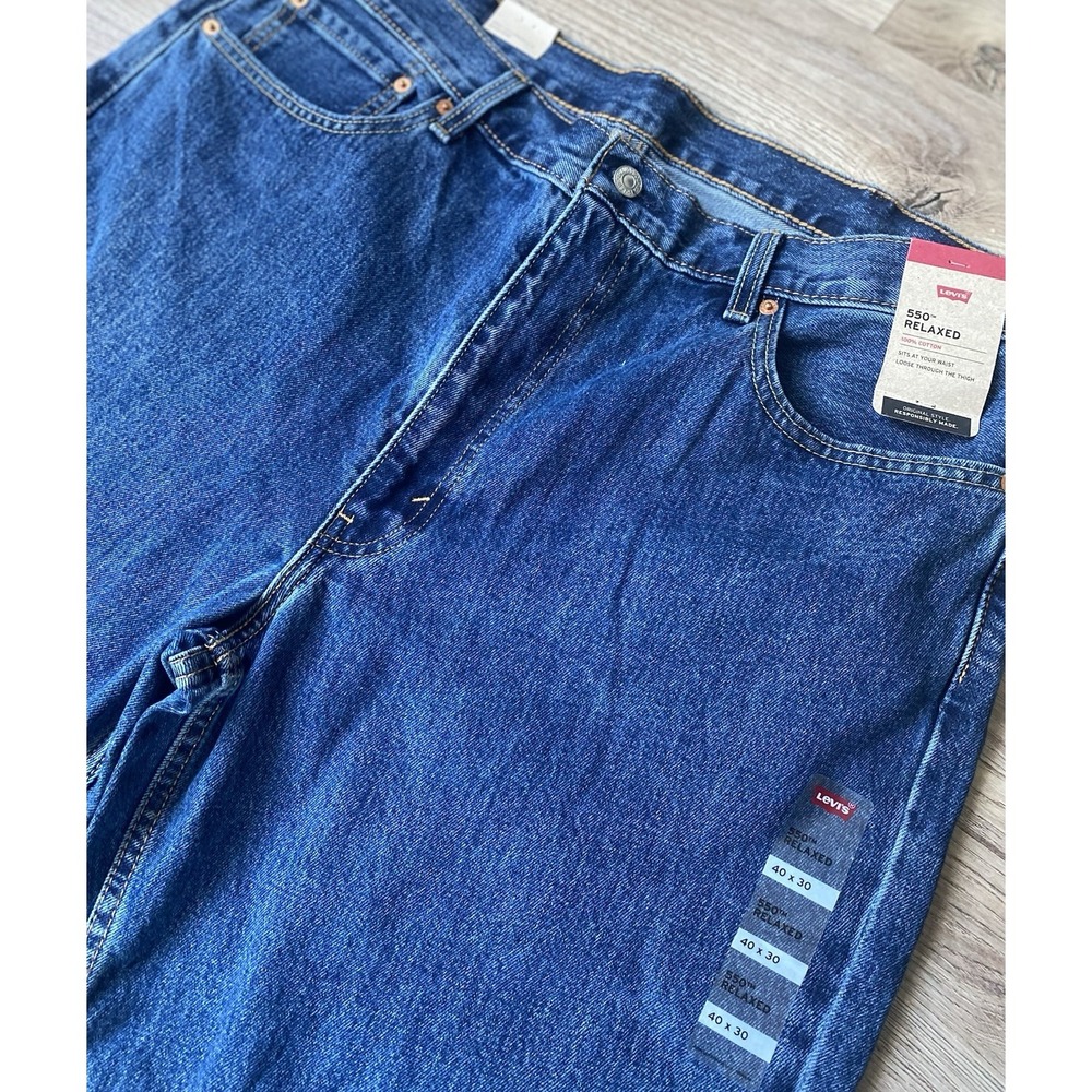 NEW Mens Levi's Dark Denim Relaxed Fit Boot Cut Blue Jeans Size 40x30 NWT
